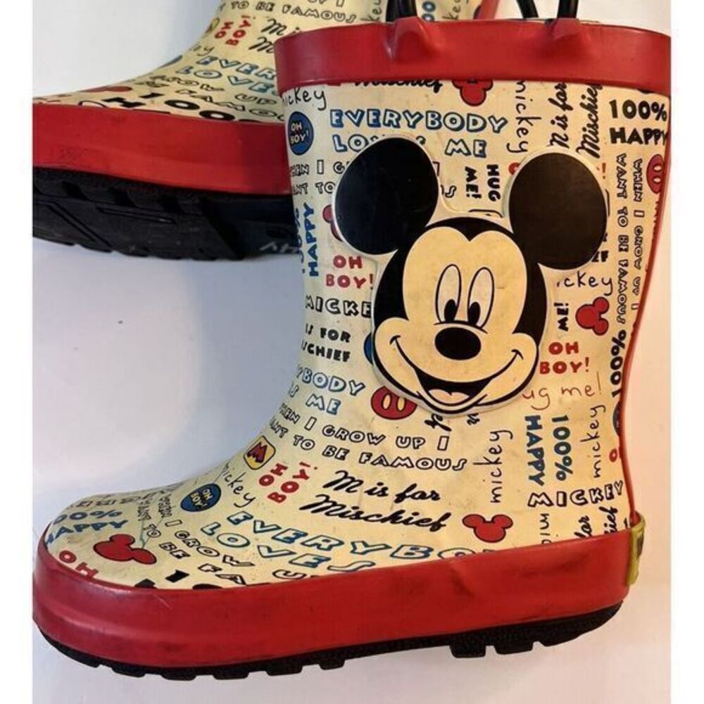 DISNEY OH BOY MICKEY MOUSE WESTERN CHIEF Rain Kids Rubber Boots Size 9/10